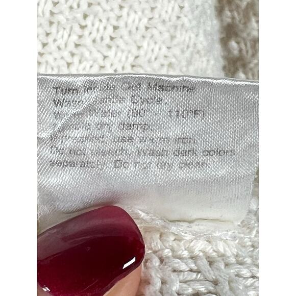 Vintage La Mode Mens Tennis Sweater Cream Waffle Knit V-Neck Small Preppy Argyle - Picture 10 of 11